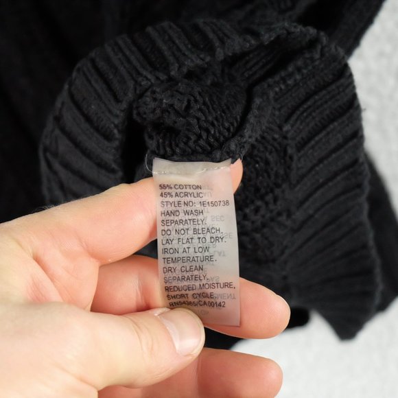 Peter Nygard Cable Knit Sweater Womens Medium Black Fisherman Turtle Neck - Picture 8 of 8